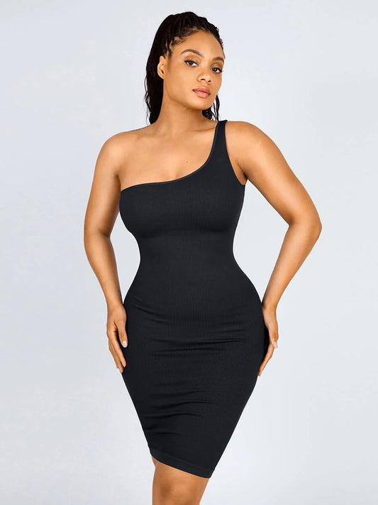 One-shoulder  Waist  Shaper Dress